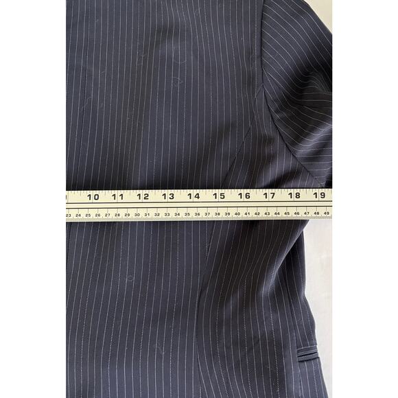 Vintage Jessica McClintock Blue 
Pinstripe Tuxedo Blazer Jacket Size 12 NWT - Picture 13 of 16